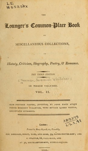 The lounger's common-place book