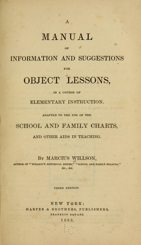 A manual of information and suggestions for object lessons