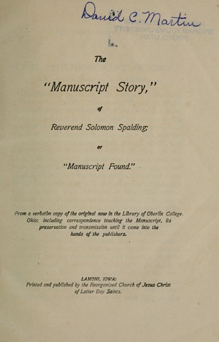 The "manuscript found"