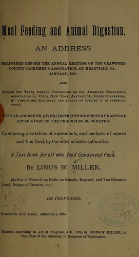Meal feeding and animal digestion