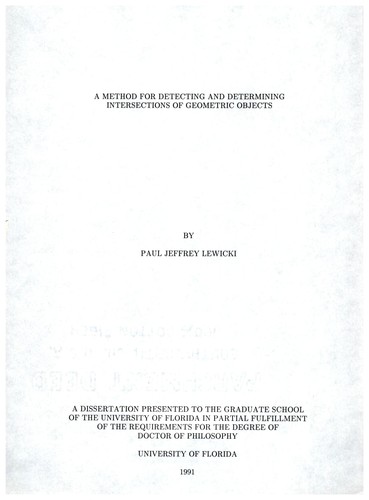 A method for detecting and determining intersections of geometric objects