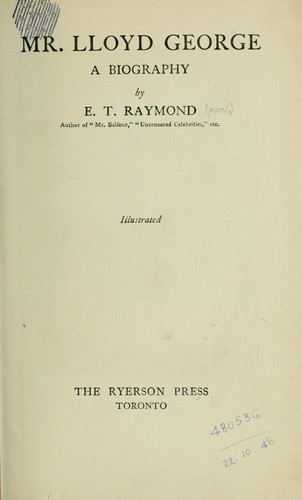 Mr. Lloyd George, a biography