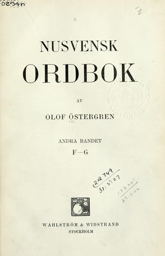 Nusvensk ordbok