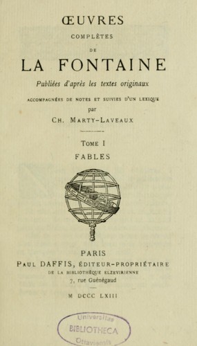 Oeuvres complètes de La Fontaine