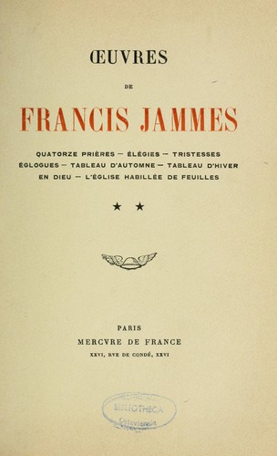 Oeuvres de Francis Jammes