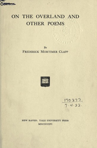 On the overland, and other poems