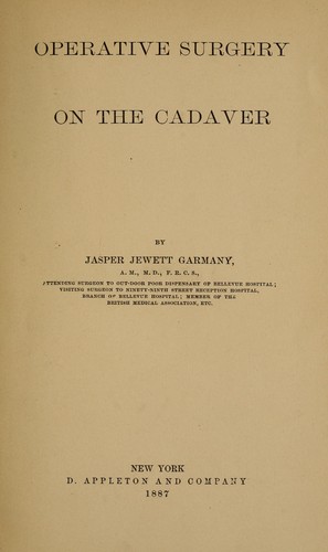 Operative surgery on the cadaver
