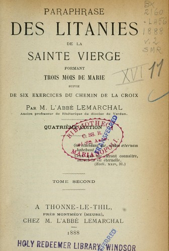 Paraphrase des litanies de la sainte Vierge