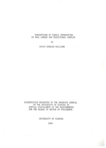 Perceptions of family interaction of dual career and traditional couples