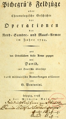Pichegrü's Feldzüge