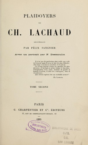 Plaidoyers de Ch. Lachaud