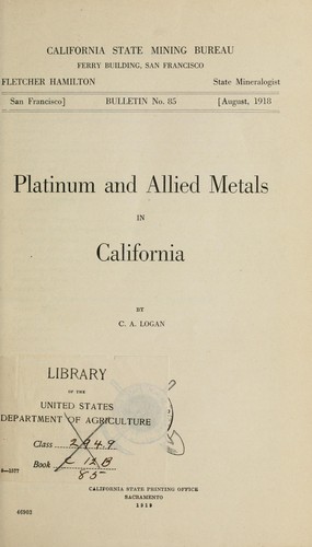 Platinum and allied metals in California