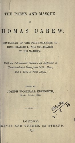 The poems and masque