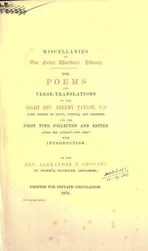 Poems and verse translations