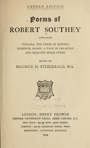 Poems of Robert Southey