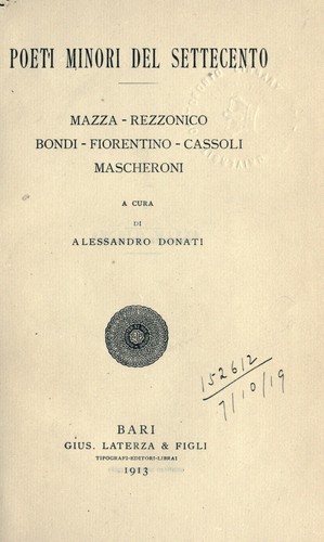 Poeti minori del Settecento