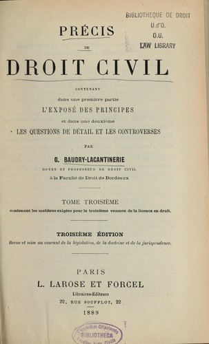 Précis de droit civil
