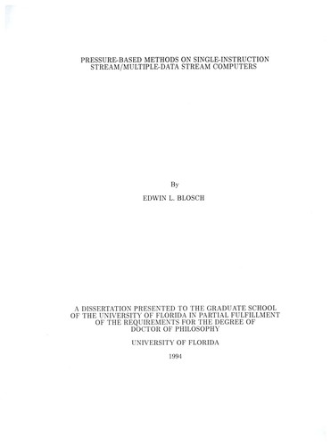 Pressure-based methods on single-instruction stream/multiple-data stream computers