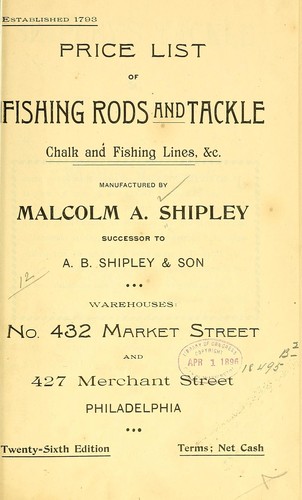 Price list of fishing rods and tackle, chalk and fishing lines, &c