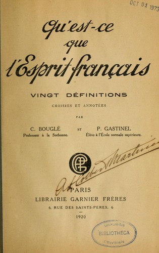 Qu'est-ce que l'esprit français