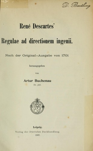 Regulae ad directionem ingenii