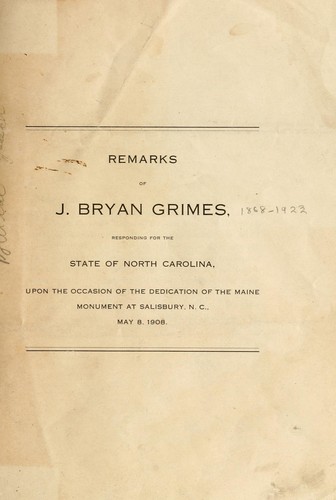 Remarks of J. Bryan Grimes