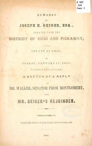 Remarks of Joseph H. Geiger, esq