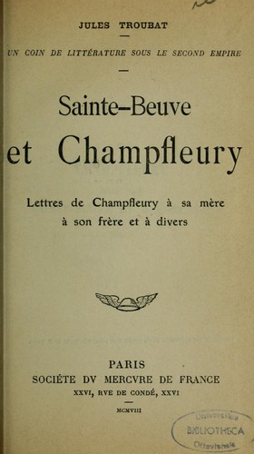 Sainte-Beuve et Champfleury