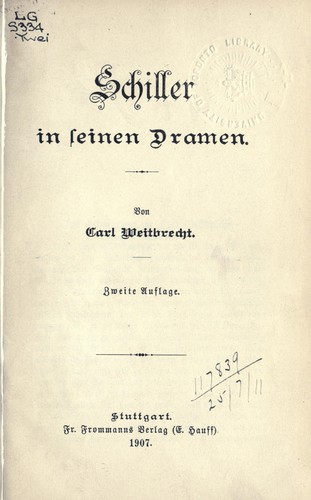 Schiller in seinen Dramen