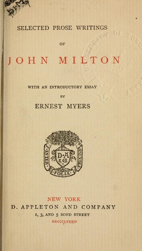 Selected prose writings