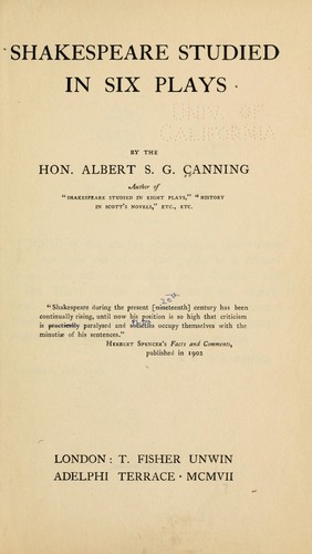 Shakespeare studied in six plays