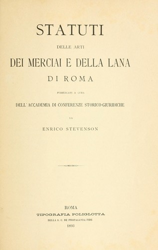 Statuti delle Arti dei merciai e della lana di Roma