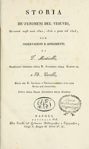 Storia de' fenomeni del Vesuvio