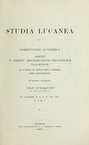 Studia Lucanae