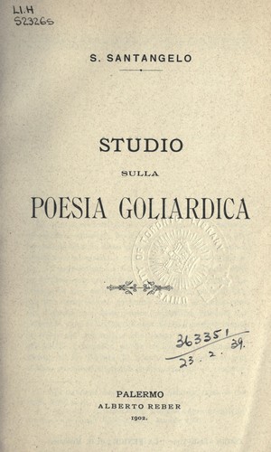 Studio sulla poesia goliardica