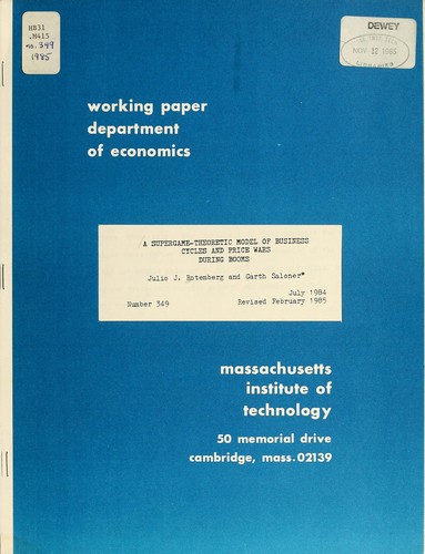 A supergame-theoretic model of business cycles and price wars during booms