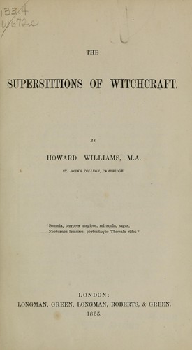 The superstitions of witchcraft