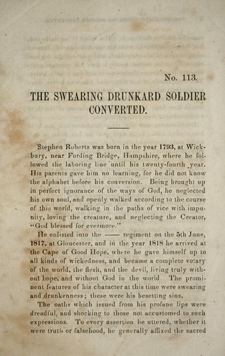 The Swearing drunkard soldier converted