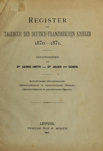 Tagebuch des Deutsch-Franzosischen Krieges 1870-1871