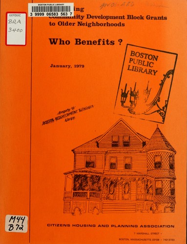 Targetting community development block grants to older neighborhoods: who benefits?