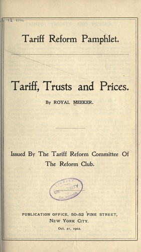 Tariff, trusts and prices