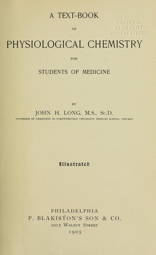 A text-book of physiological chemistry