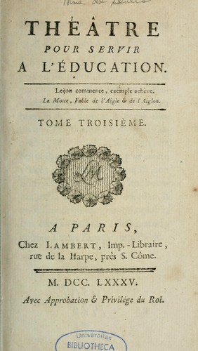Théâtre à  l'usage des jeunes personnes