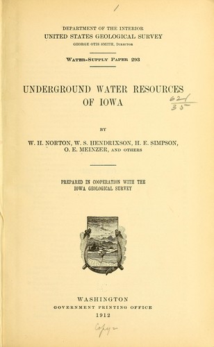 Underground water resources of Iowa