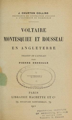 Voltaire, Montesquieu et Rousseau en Angleterre