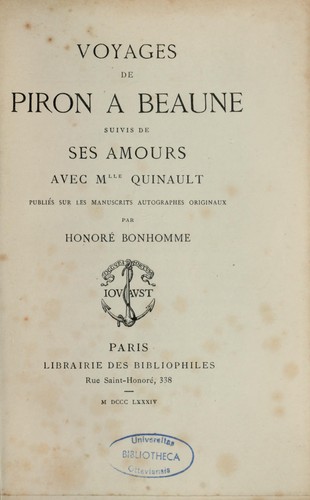 Voyages de Piron à Beaune