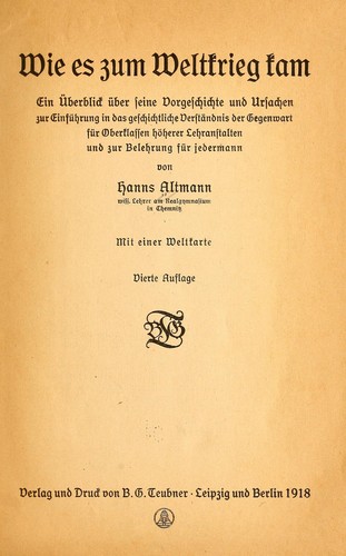 Wie es zum weltkreig kam