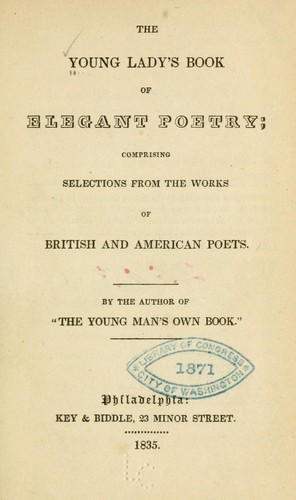 The Young lady's book of elegant poetry