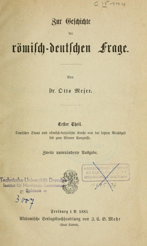 Zur Geschichte der römisch-deutschen Frage