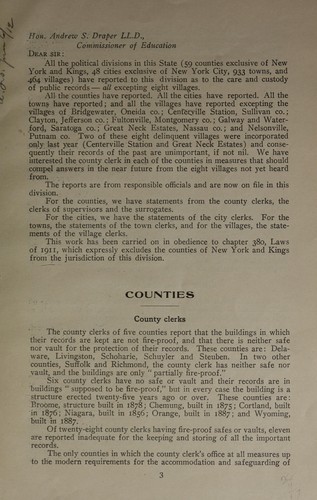 Condition of the public records in the state of New York